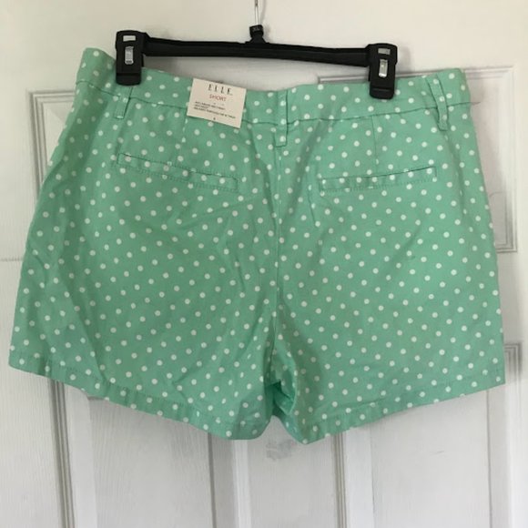 NWT Elle Mid Waist Mint Polka Dot Shorts - Picture 2 of 6